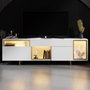 Hanah Home Soporte para TV Blanco y Dorado con Iluminación